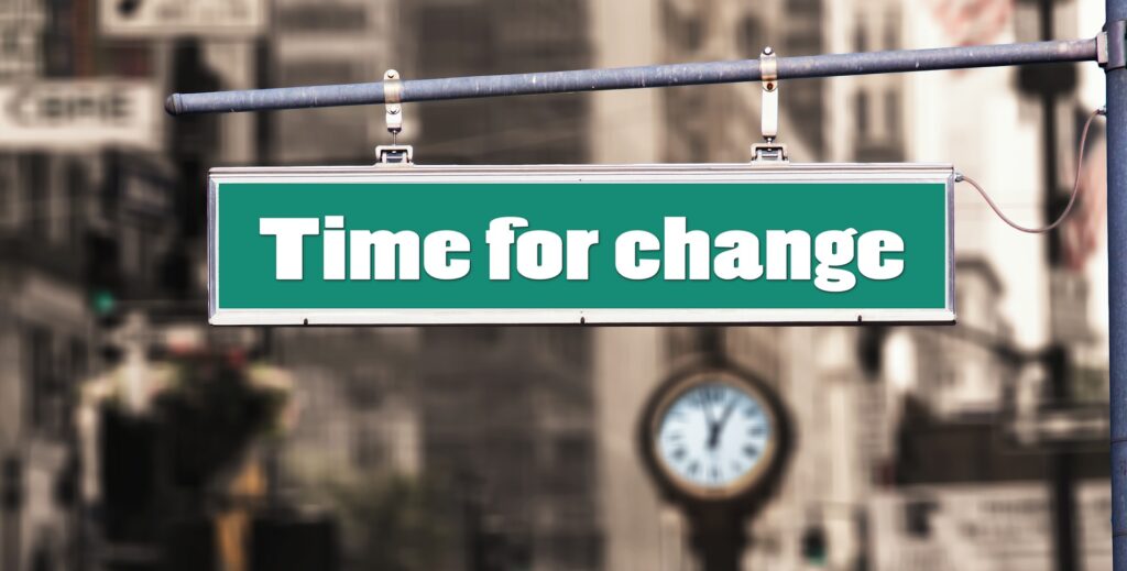 time for change street sign