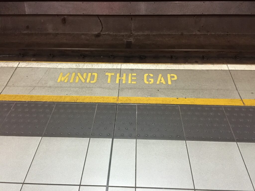 Mind the gap sign from London. 