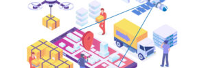 Modern Isometric Delivery System Tracking Illustration